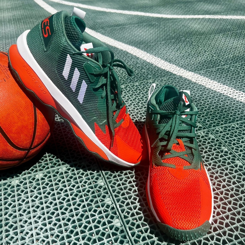 🆕 🙌🏼 ADIDAS 🧡💚  NEW Dame 8 PE Miami Hurricanes (TEAM SHOE) - US Men's 14